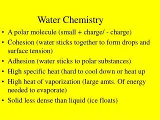 Water Chemistry