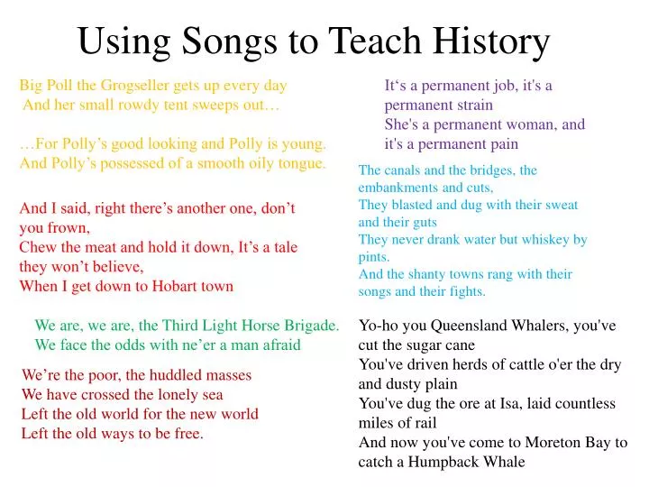 using songs to teach history