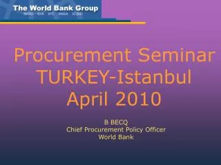 Procurement Seminar TURKEY-Istanbul April 2010