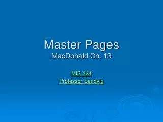 Master Pages MacDonald Ch. 13