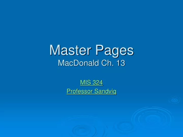 master pages macdonald ch 13