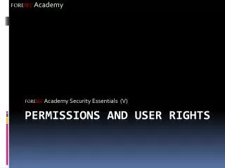 Permissions and User Rights