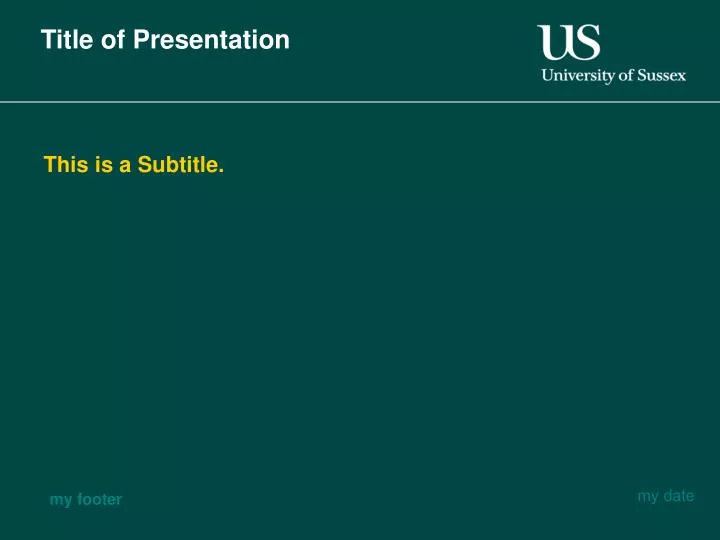 title of presentation