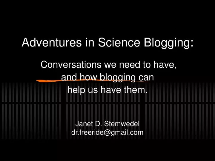 adventures in science blogging