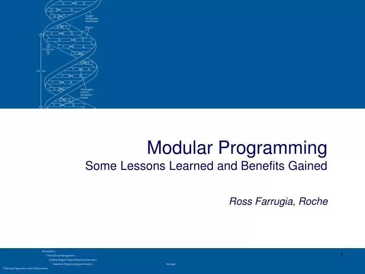 modular programming some lessons learned and benefits gained