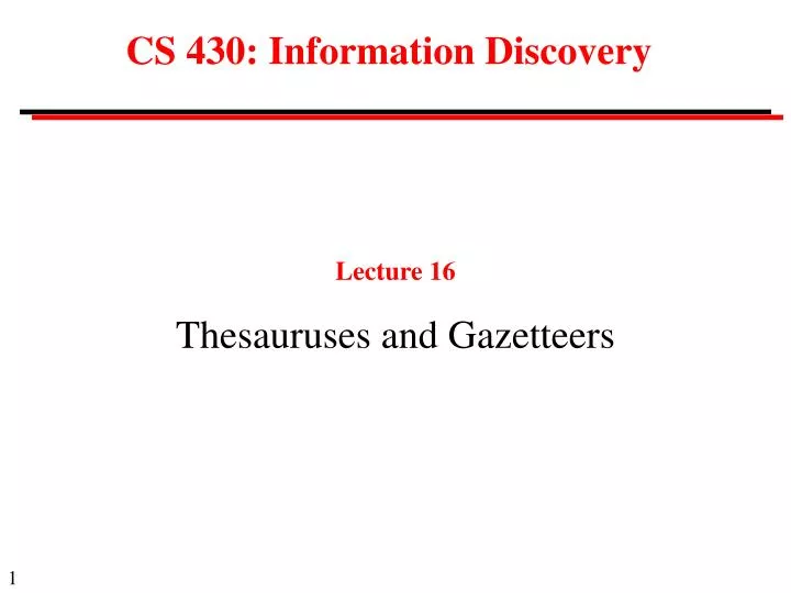 cs 430 information discovery