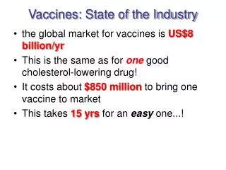 Vaccines: State of the Industry