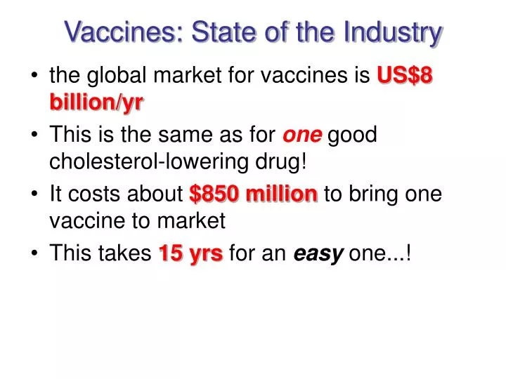 vaccines state of the industry