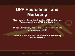 DPP Recruitment and Marketing