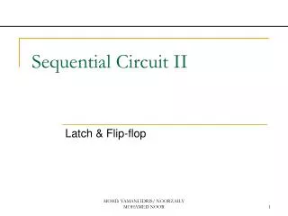 Sequential Circuit II