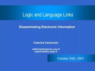 Logic and Language Links