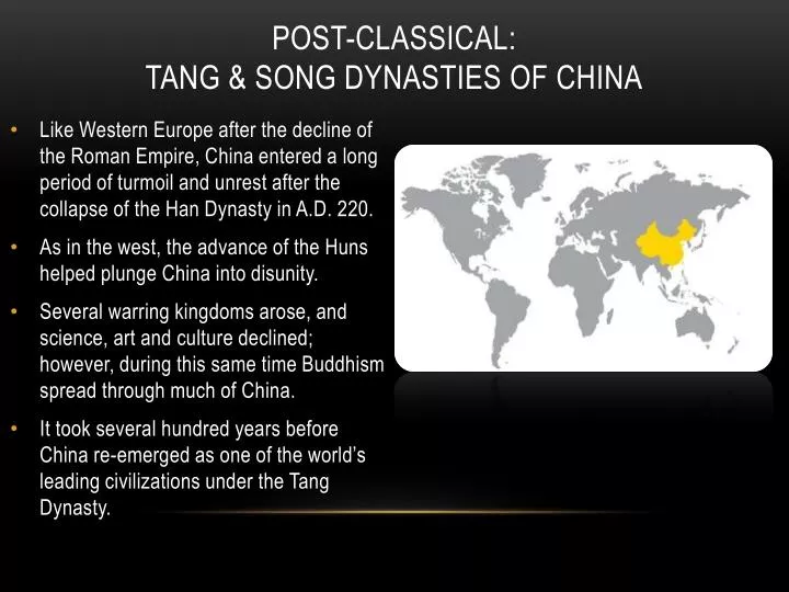 post classical tang song dynasties of china