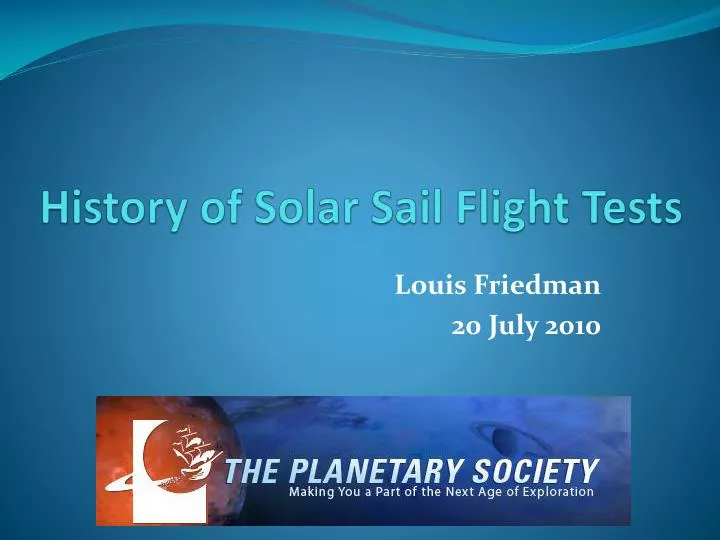 history of solar sail flight tests