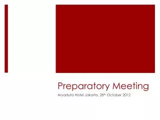 Preparatory Meeting