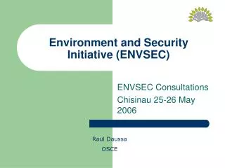 Environment and Security Initiative (ENVSEC)