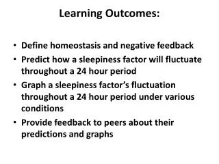 Learning Outcomes: