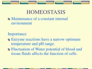 HOMEOSTASIS