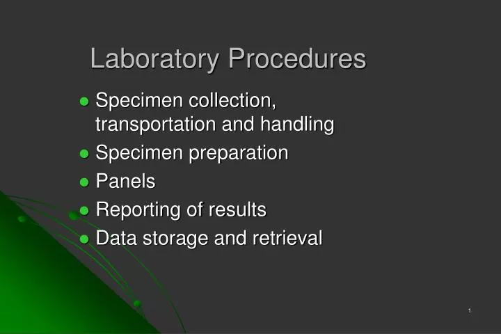 laboratory procedures