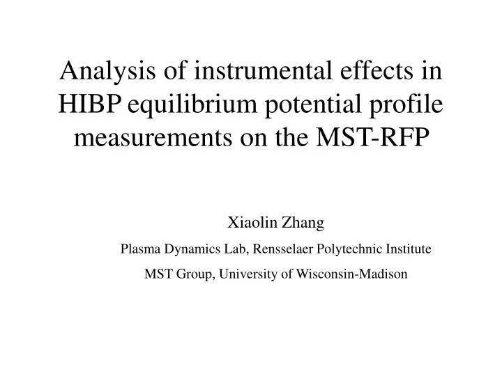analysis of instrumental effects in hibp equilibrium potential profile measurements on the mst rfp