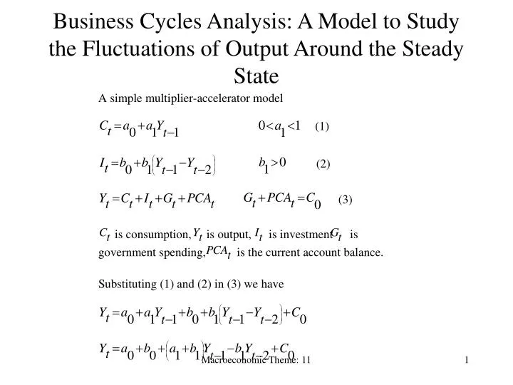 business cycles analysis a model to study the fluctuations of output around the steady state