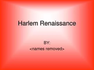 Harlem Renaissance