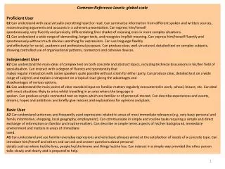 Common Reference Levels: global scale Proficient User