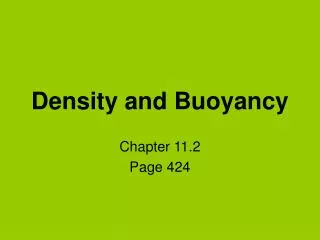 Density and Buoyancy
