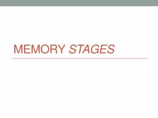 Memory Stages