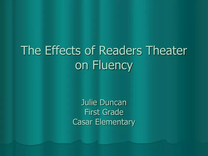 the effects of readers theater on fluency