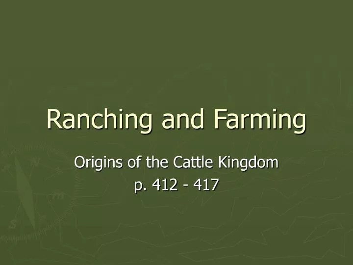 ranching and farming