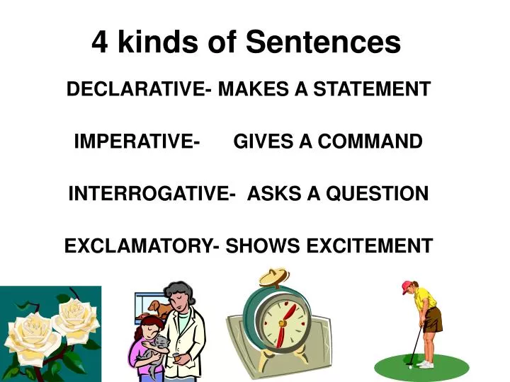 4 kinds of sentences