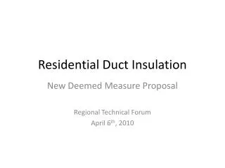 Residential Duct Insulation