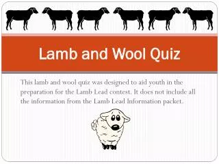 Lamb and Wool Quiz