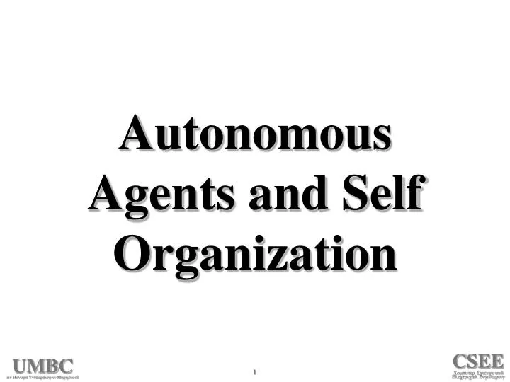 autonomous agents and self organization