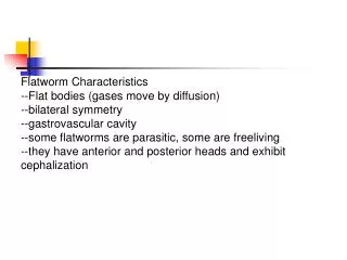 Flatworm Characteristics