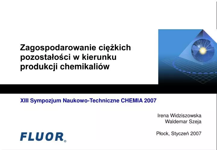 zagospodarowanie ci kich pozosta o ci w kierunku produkcji chemikali w