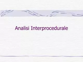 analisi interprocedurale