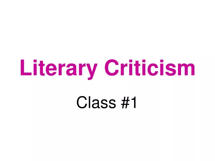 literary criticism