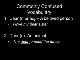 Commonly Confused Vocabulary