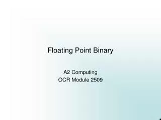 Floating Point Binary