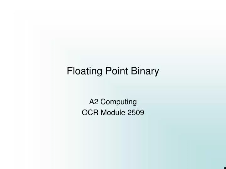 floating point binary