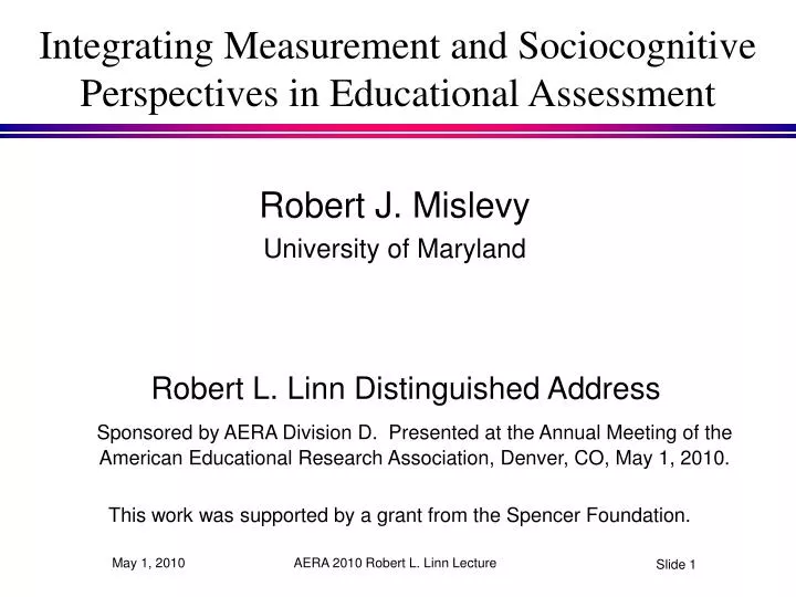 integrating measurement and sociocognitive perspectives in educational assessment
