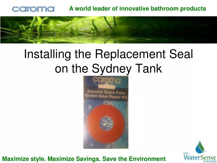 installing the replacement seal on the sydney tank