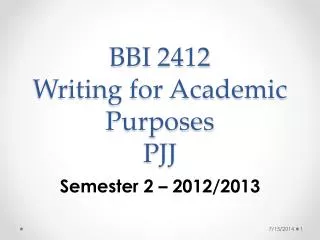 BBI 2412 Writing for Academic Purposes PJJ