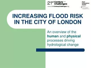INCREASING FLOOD RISK IN THE CITY OF LONDON