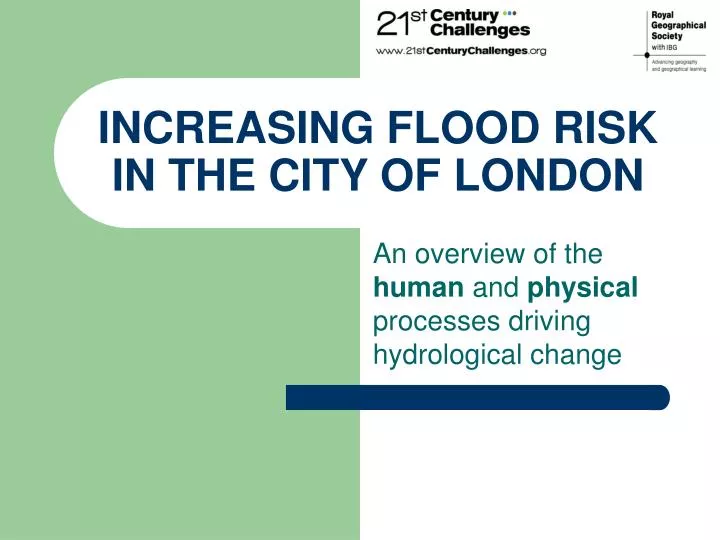 increasing flood risk in the city of london