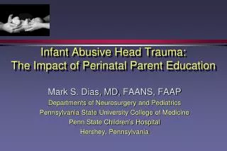Infant Abusive Head Trauma: The Impact of Perinatal Parent Education