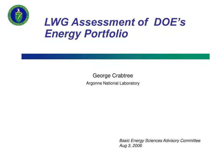 lwg assessment of doe s energy portfolio