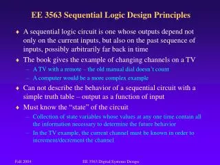 EE 3563 Sequential Logic Design Principles