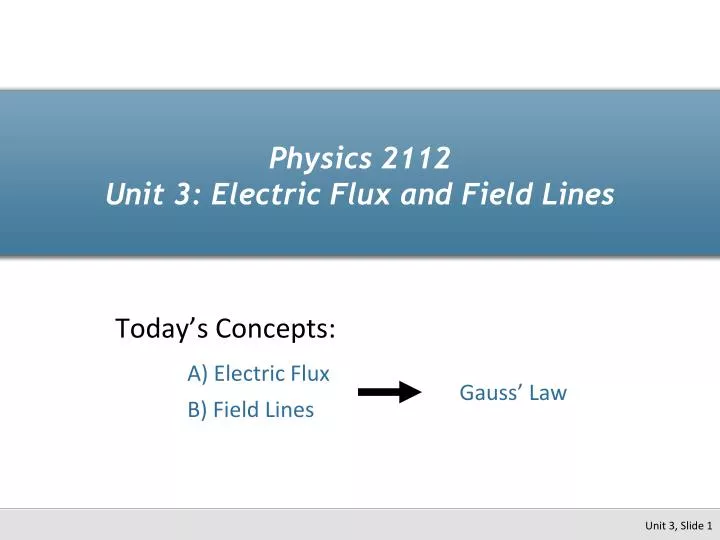 physics 2112 unit 3 electric flux and field lines